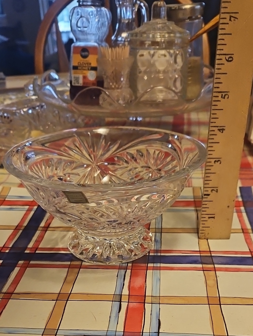 Crystal Footed Serving Bowl - Clear Glass